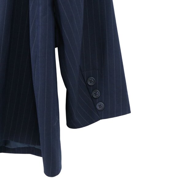 NWT Avec Les Filles Tailored Navy Double Breasted Pinstripe Blazer Jacket 2X - Picture 9 of 10